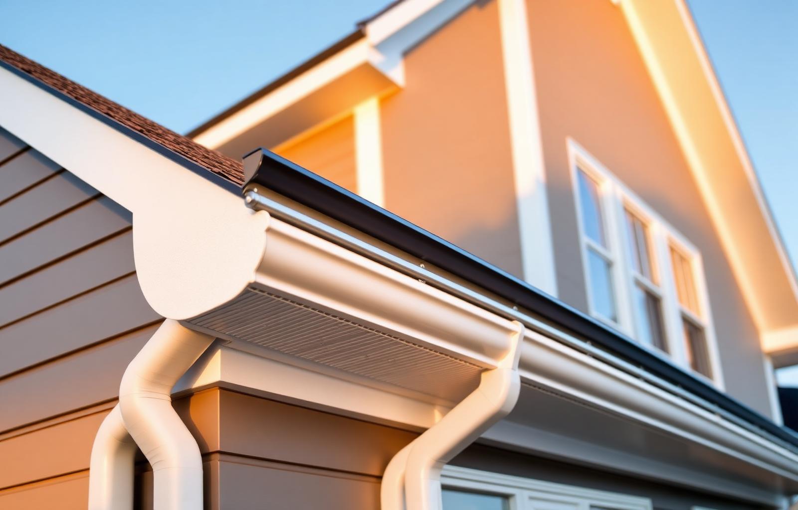 Modern home with new gutters and fascia